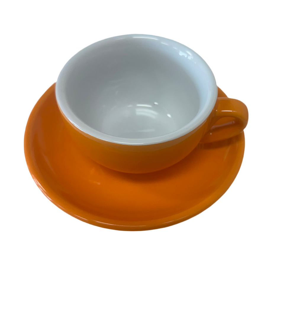 Palermo Orange Cappuccino-Latte Cups, by Nuova Point , set of 6, Made in Italy!