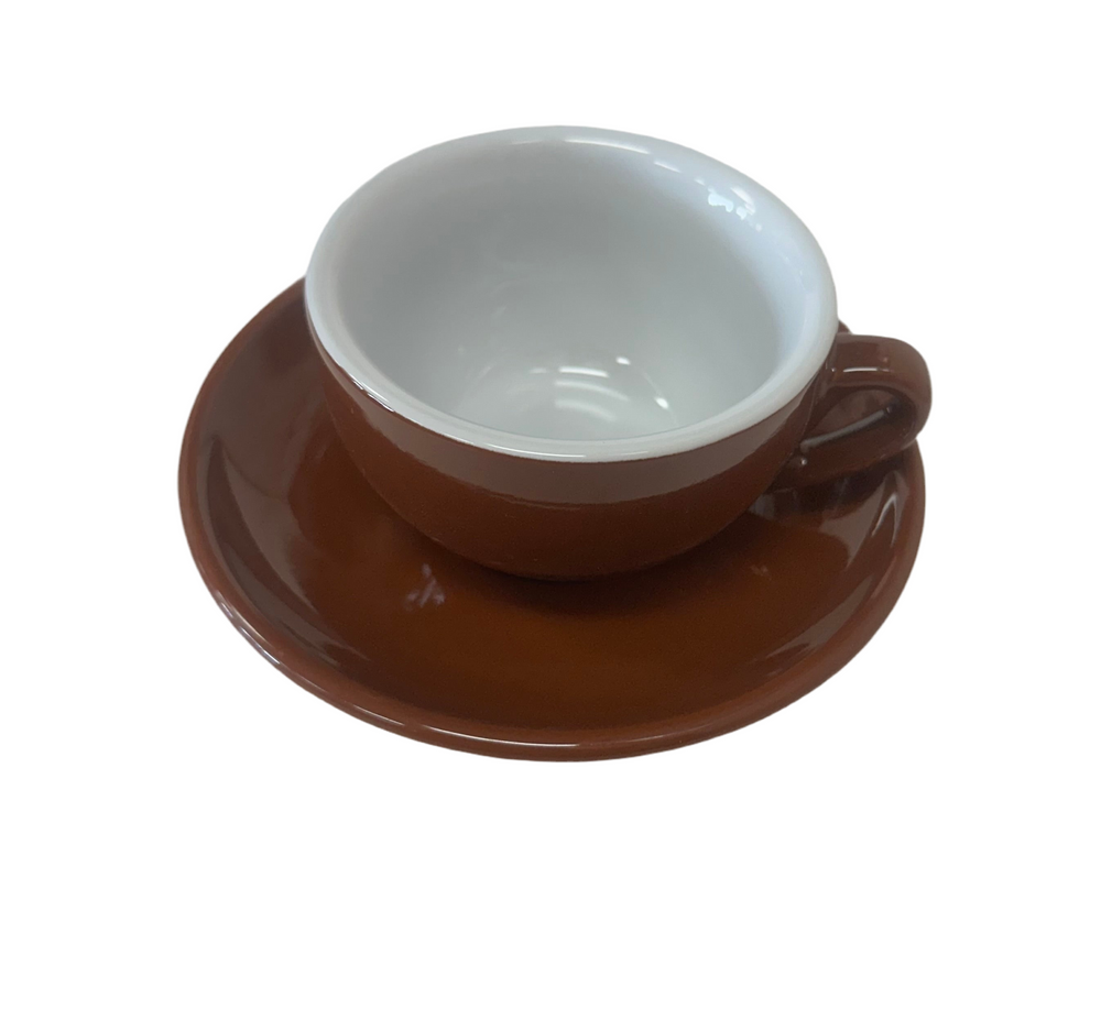 Palermo Brown Cappuccino-Latte Cups, by Nuova Point, set of 6, Made in Italy!