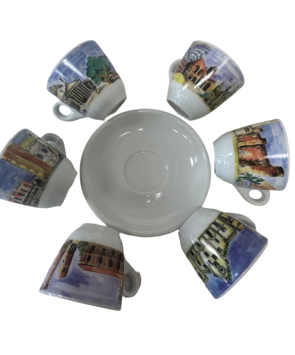 Genova Espresso Cups, set of 6, Made in Italy!