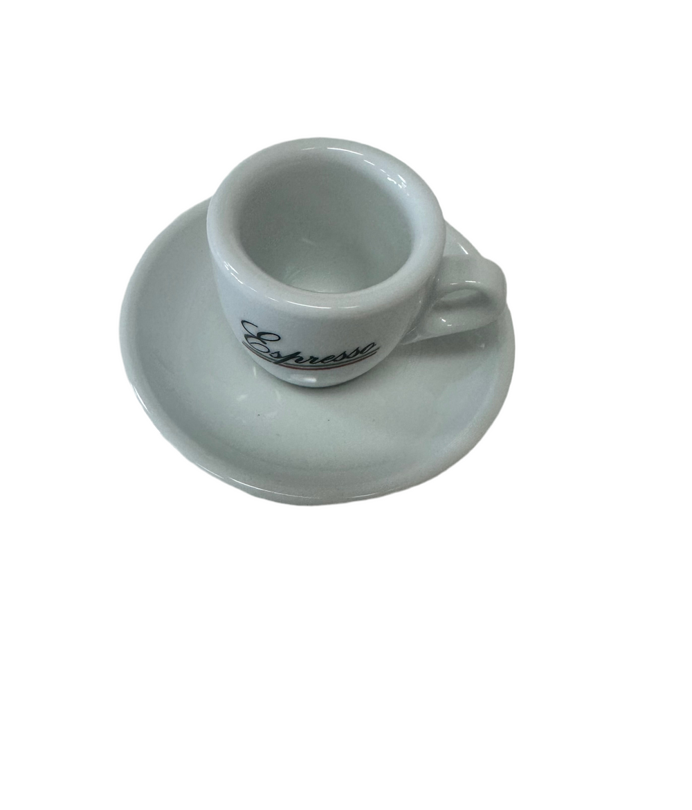 Palermo White Espresso cups "Espresso motif", by Nuova Point, set of 6, Made in Italy!