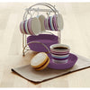 Purple striped Espresso Cups with Stand