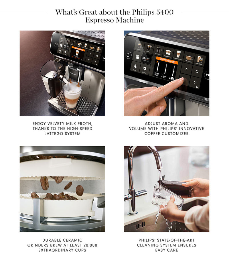 Philips Saeco 5400 Superautomatic Espresso Machine LatteGo Silver