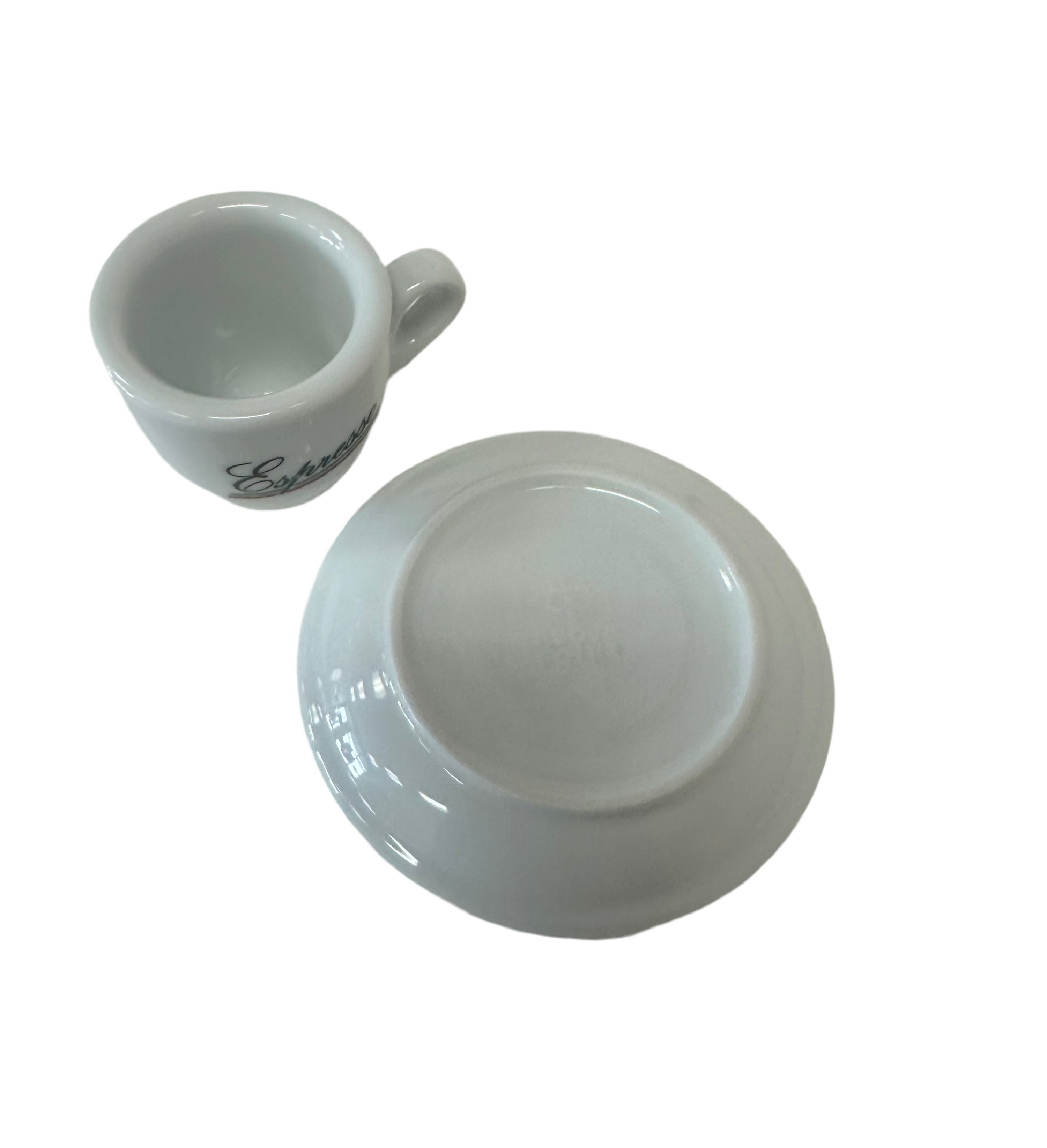 Palermo White Espresso cups "Espresso motif", by Nuova Point, Made in Italy!