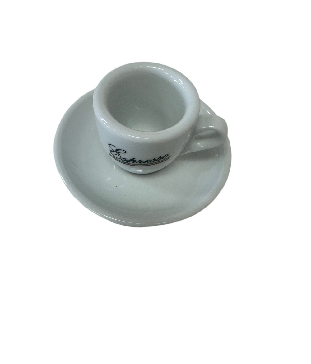 Palermo White Espresso cups "Espresso motif", by Nuova Point, Made in Italy!