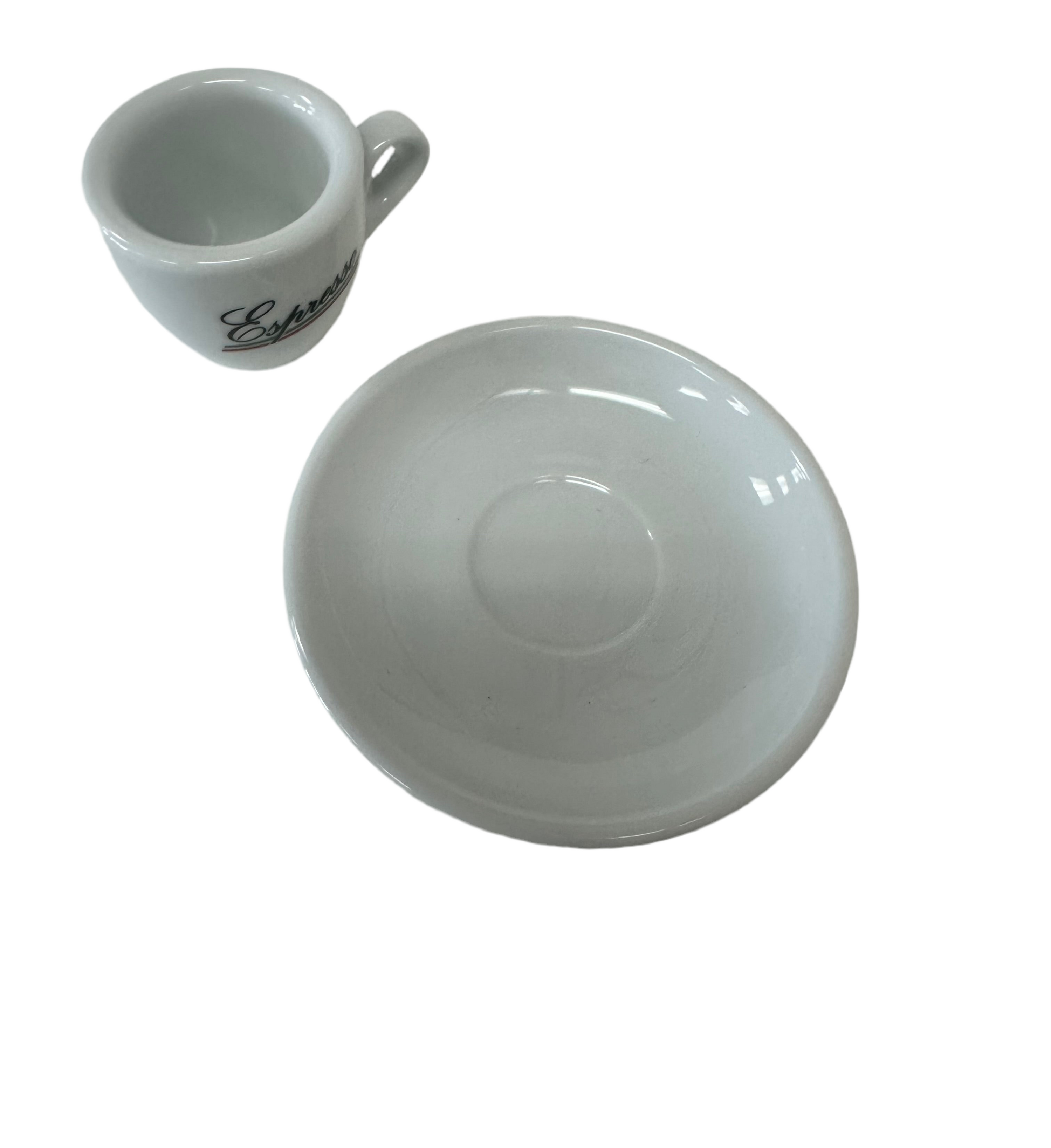 Palermo White Espresso cups "Espresso motif", by Nuova Point, Made in Italy!