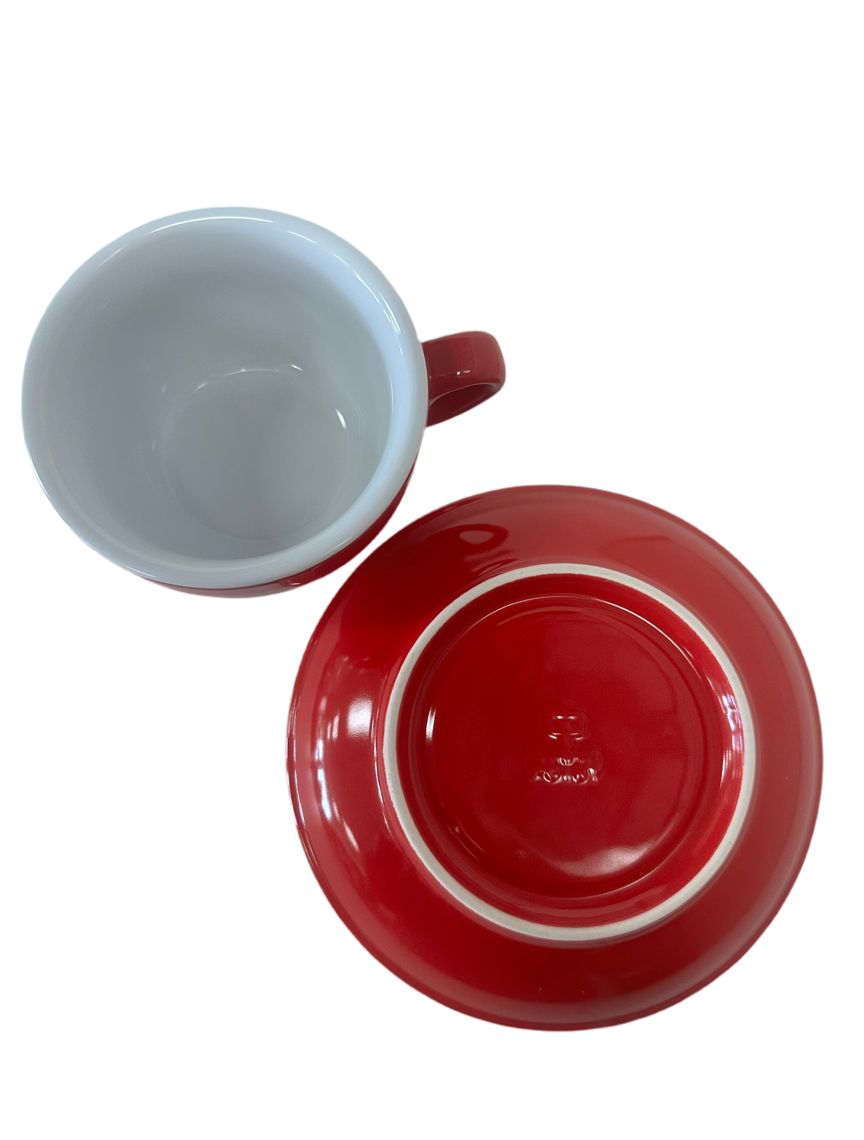 Palermo Red Cappuccino-Latte Cups, by Nuova Point, set of 6,   Made in Italy!