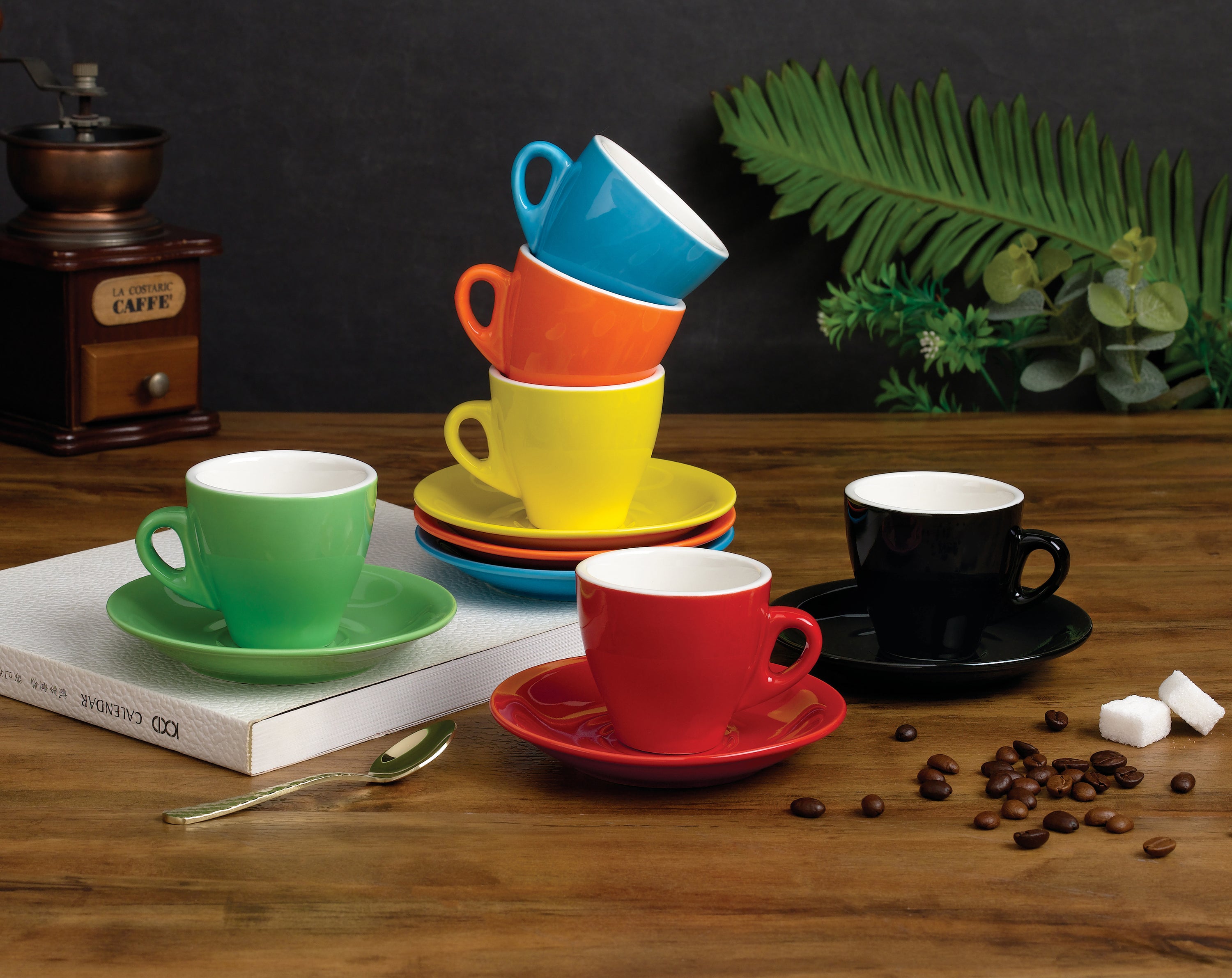 Multi color Espresso Cups set of 6