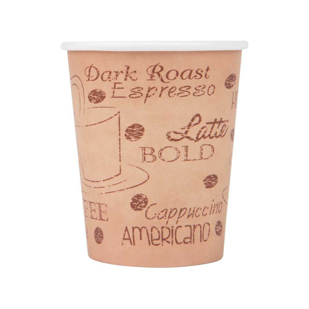 Paper cups with cafe print 8 OZ 50 ct.