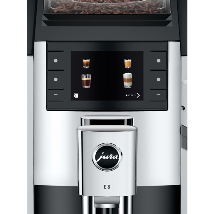 JURA E8 Chrome  NAC Superautomatic Coffee Machine | 15646 2 yrs Warranty