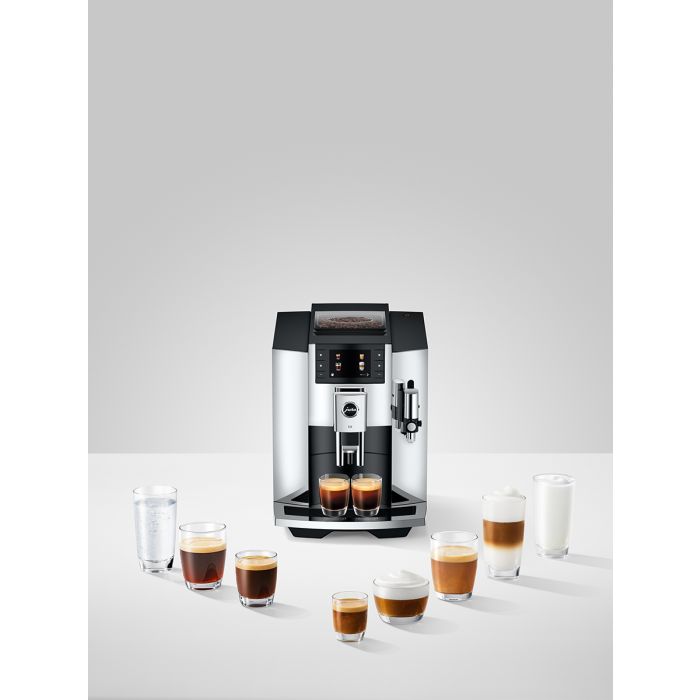 JURA E8 Chrome  NAC Superautomatic Coffee Machine | 15646 2 yrs Warranty