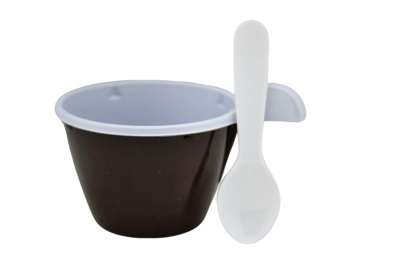 6 Pack  3oz Black Mini Plastic Cooking Pot Bowls, Disposable Mini