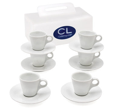  Set of 6 CL Caterling Line Espresso White Espresso Cups