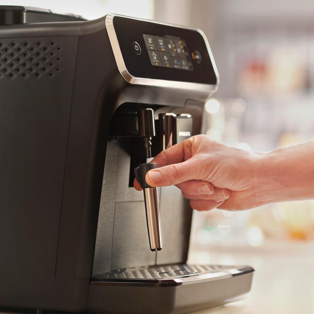 open Box Philips Saeco 2200 Series Superautomatic Espresso Machine Classic Milk Frother Black EP2220/14