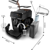 Refurbished Philips Saeco 3200 Series Superautomatic Espresso Machine LatteGo Black EP3241/54