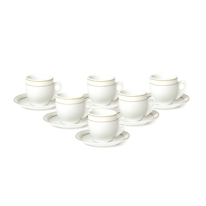 Espresso cups with gold pin stripe