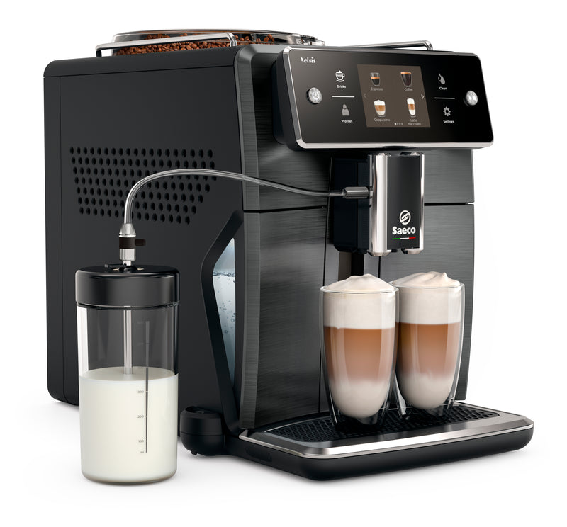 Saeco Xelsis Super Automatic Espresso Machine, Titanium Metal Front,  SM7684/04 with Philips AquaClean Filter Single Unit, CA6903/10