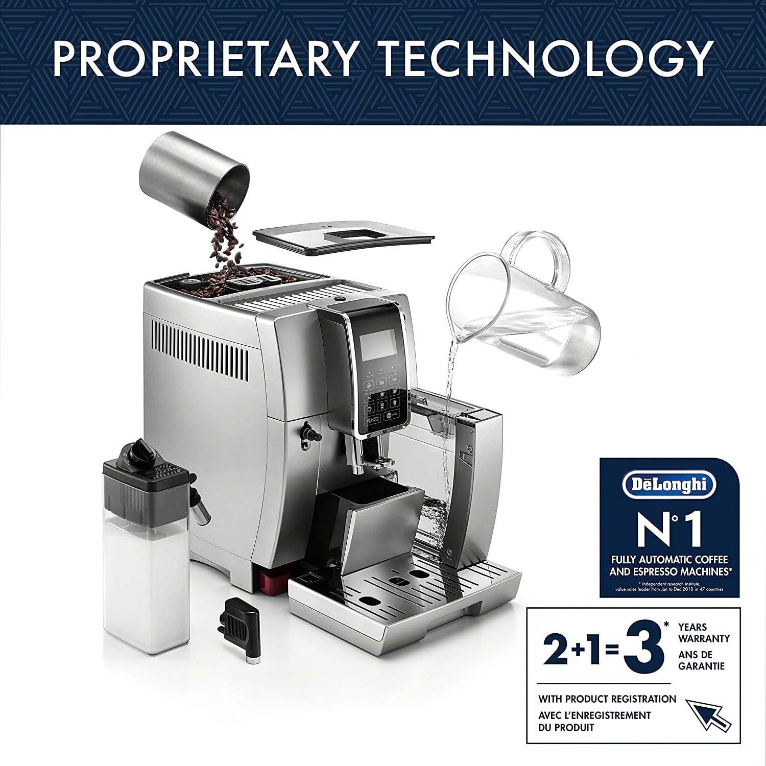 Delonghi Dinamica LatteCrema Espresso Machine ECAM35075SI  | 2 yrs Warranty