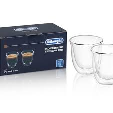 De'Longhi Espresso Cups, Double Wall Thermal Glasses, 2 oz, Set of 2 - DLSC310