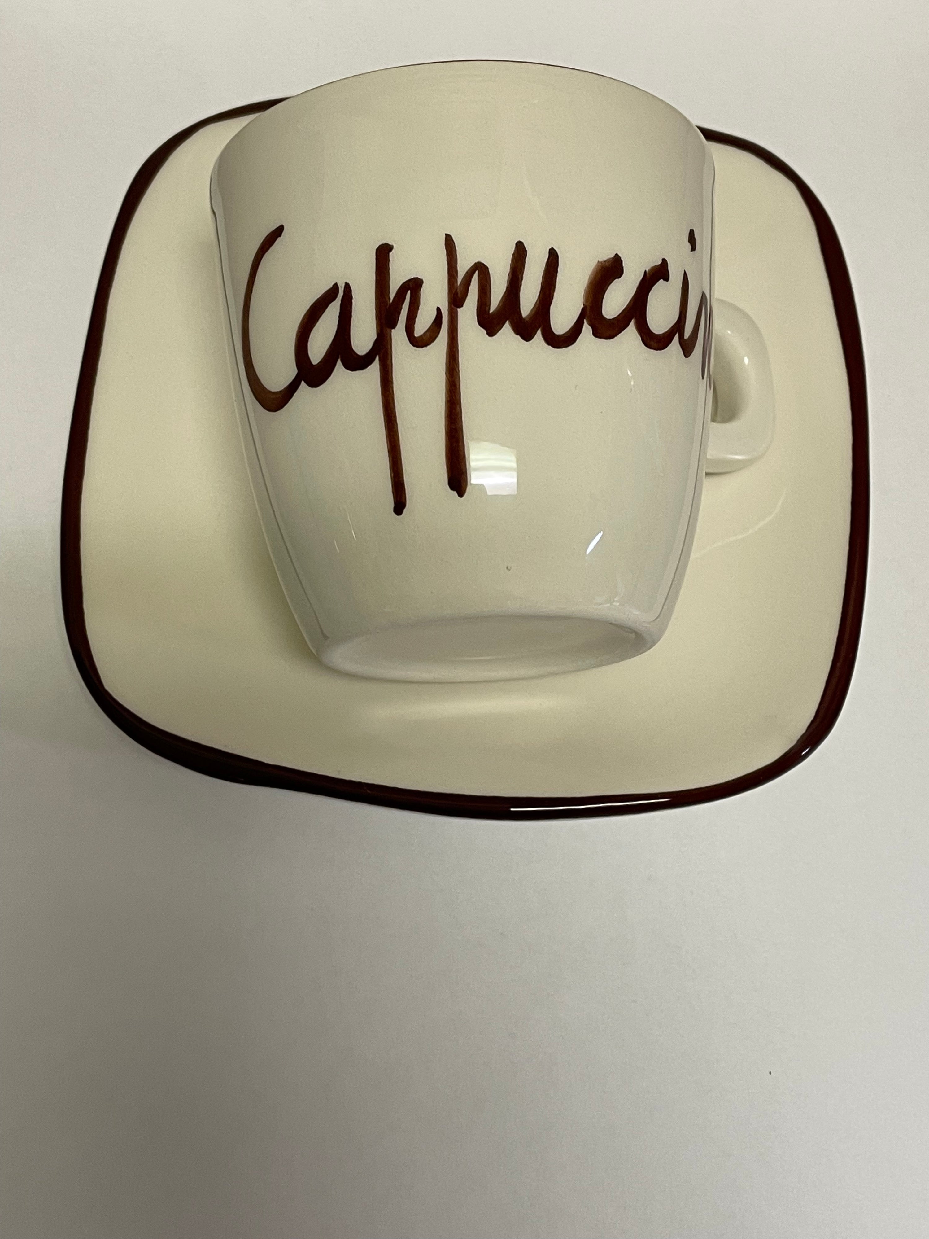 Set of 4 hand painted Cappuccino Cups | Italy