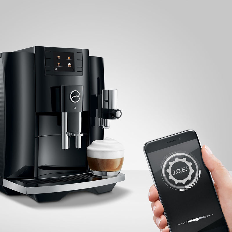 JURA E8 Black Superautomatic Coffee Machine  15400 2 yrs Warranty - Espresso  Machine Experts